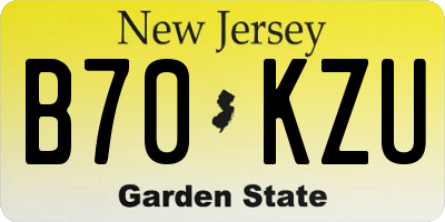 NJ license plate B70KZU
