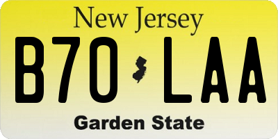 NJ license plate B70LAA
