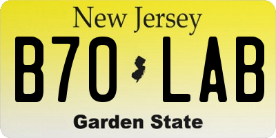 NJ license plate B70LAB