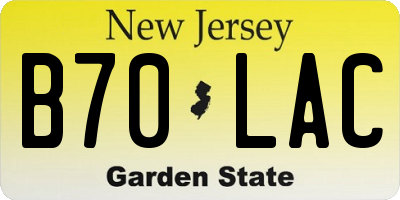 NJ license plate B70LAC