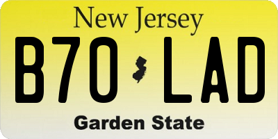 NJ license plate B70LAD
