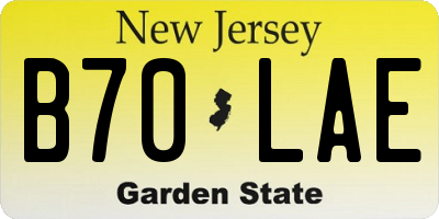 NJ license plate B70LAE