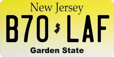 NJ license plate B70LAF