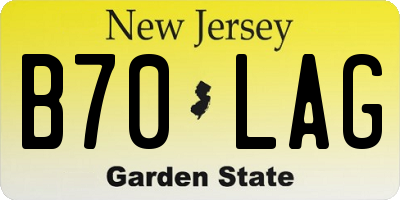 NJ license plate B70LAG