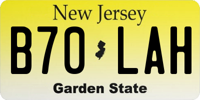 NJ license plate B70LAH