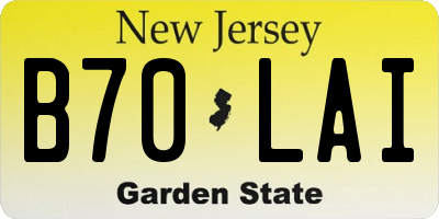 NJ license plate B70LAI