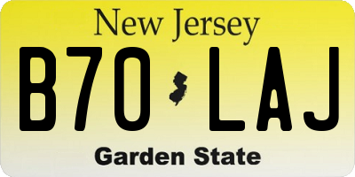 NJ license plate B70LAJ