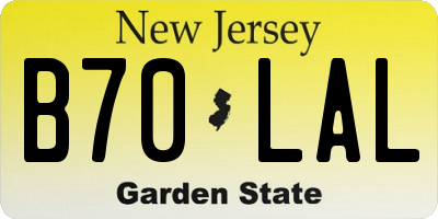 NJ license plate B70LAL