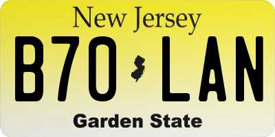 NJ license plate B70LAN