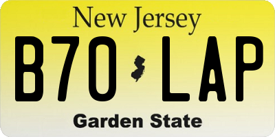 NJ license plate B70LAP
