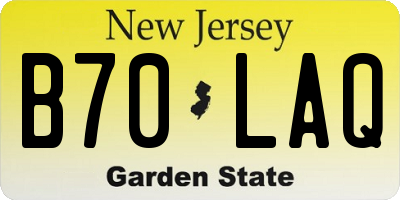 NJ license plate B70LAQ