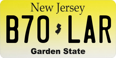 NJ license plate B70LAR