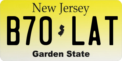NJ license plate B70LAT