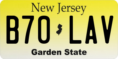 NJ license plate B70LAV