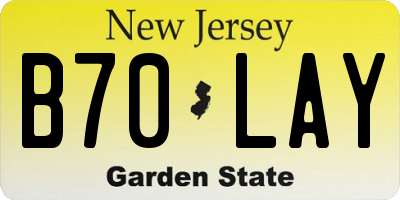 NJ license plate B70LAY