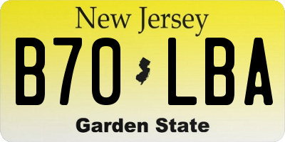 NJ license plate B70LBA