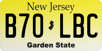 NJ license plate B70LBC