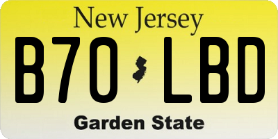 NJ license plate B70LBD