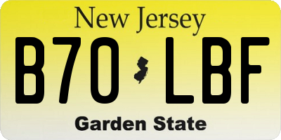 NJ license plate B70LBF