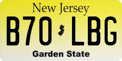NJ license plate B70LBG