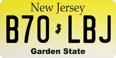 NJ license plate B70LBJ