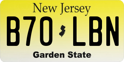 NJ license plate B70LBN