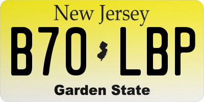NJ license plate B70LBP