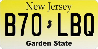 NJ license plate B70LBQ