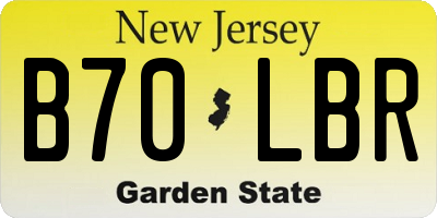 NJ license plate B70LBR