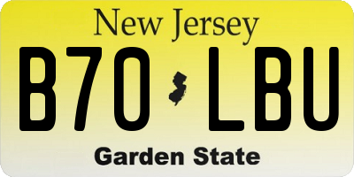 NJ license plate B70LBU