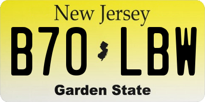 NJ license plate B70LBW