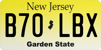NJ license plate B70LBX