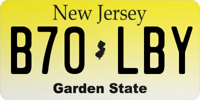 NJ license plate B70LBY