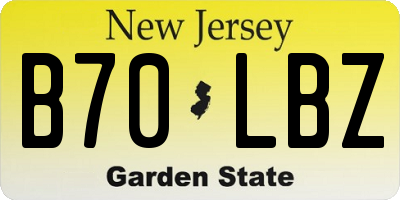 NJ license plate B70LBZ