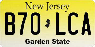 NJ license plate B70LCA