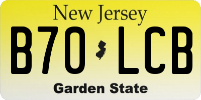 NJ license plate B70LCB