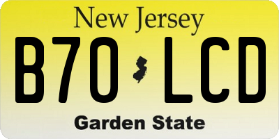 NJ license plate B70LCD