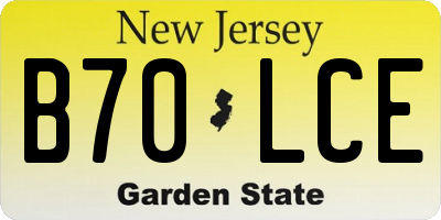 NJ license plate B70LCE