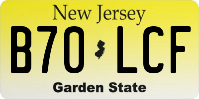 NJ license plate B70LCF