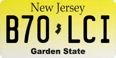 NJ license plate B70LCI