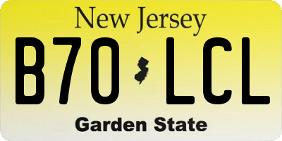 NJ license plate B70LCL