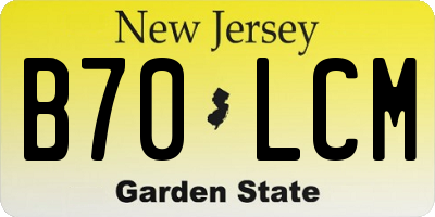 NJ license plate B70LCM