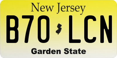 NJ license plate B70LCN