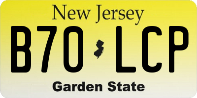 NJ license plate B70LCP