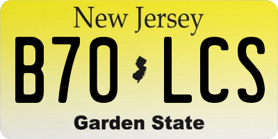 NJ license plate B70LCS