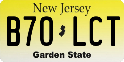 NJ license plate B70LCT