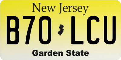 NJ license plate B70LCU