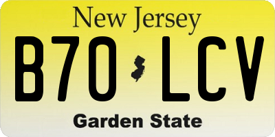 NJ license plate B70LCV