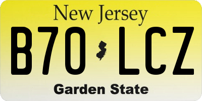 NJ license plate B70LCZ