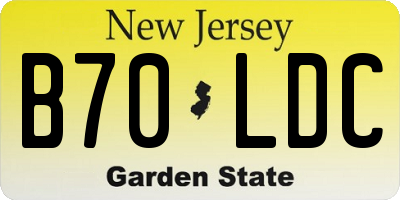 NJ license plate B70LDC